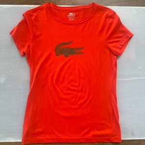 Women’s Red Lacoste Pima Cotton T Shirt Size 40